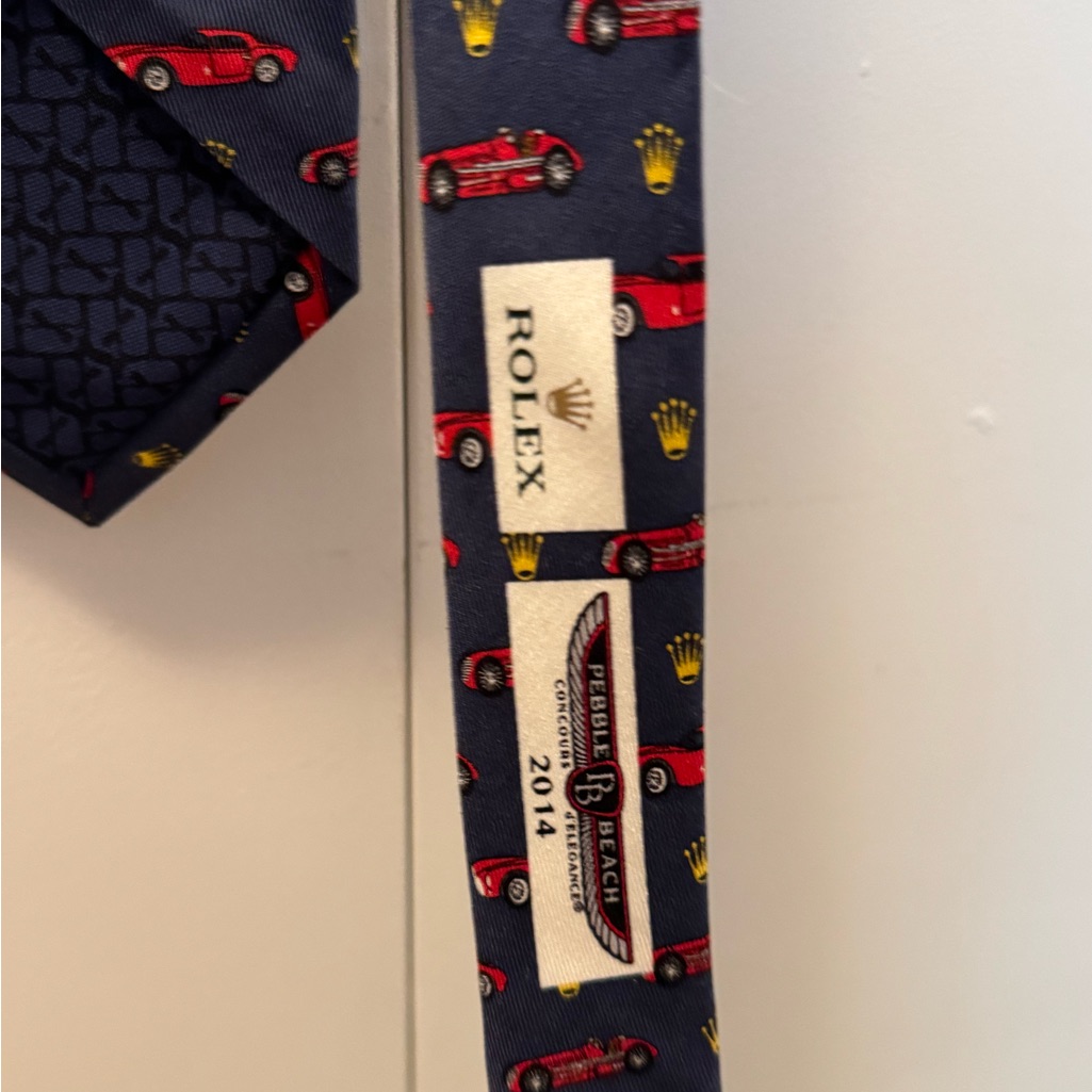 Rolex Kids Tie With Red And Yellow Car Design